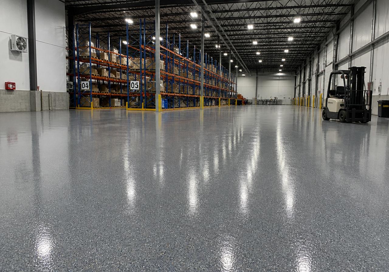 Slate Distribution Bay — Slate Flake Commercial in a industrial warehouse