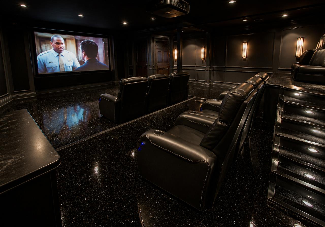 Midnight Theater — Obsidian Silver Fleck in a home cinema