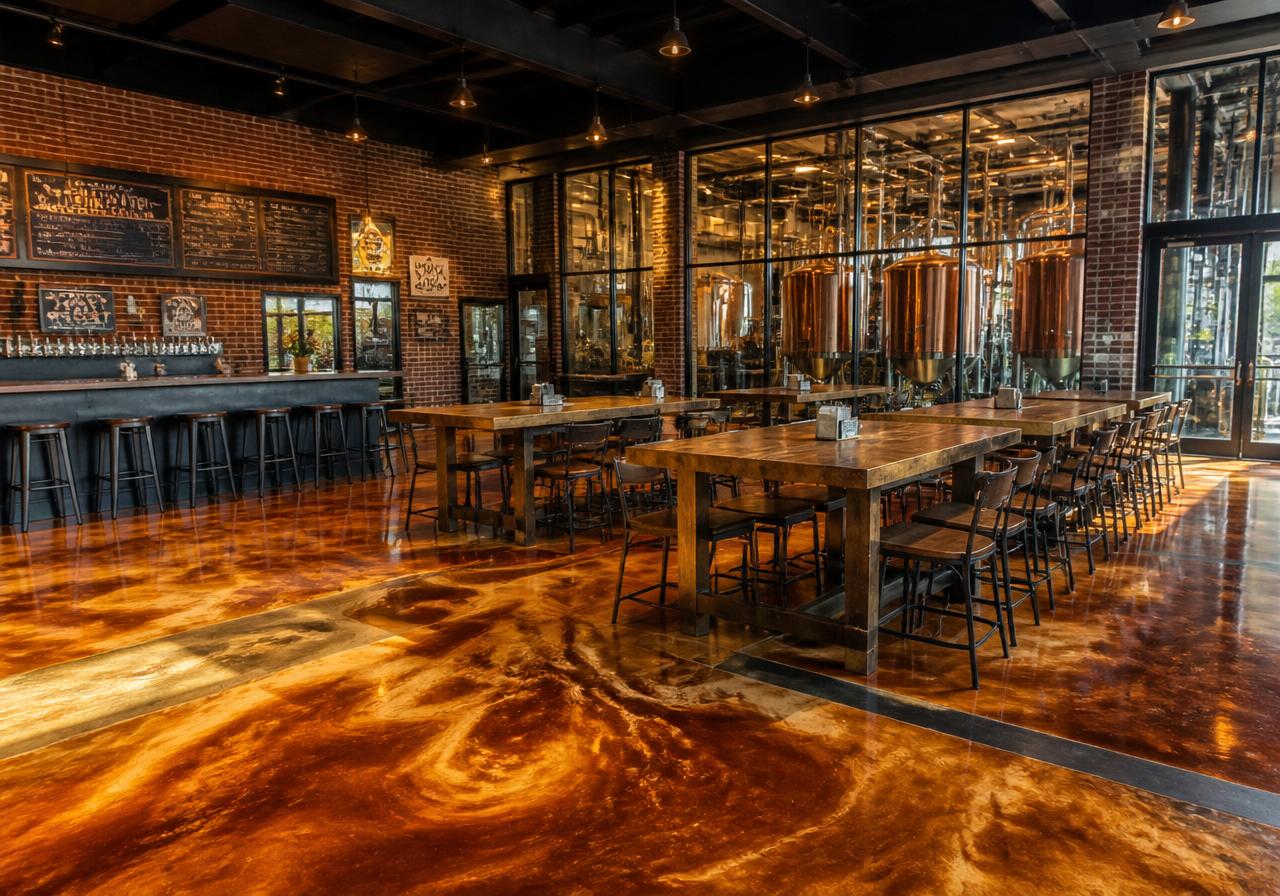 Copper Kettle Taproom — Amber & Honey Metallic in a craft brewery