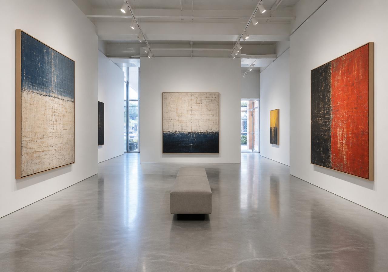 Whitewall Gallery — Polished Concrete Look in a art gallery